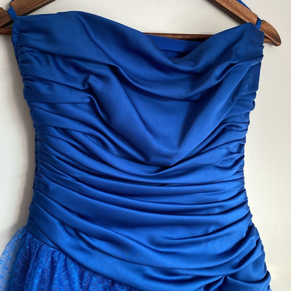 💙🦋Vintage blue prom/formal mini dress handmade womens/youth/junior size 6. - Picture 6 of 15